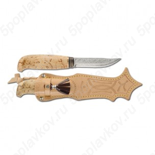 Нож Marttiini Lynx Damascus, (100/215) деревянный бокс