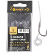 Крючки с поводками Browning Leader Feeder Method Power Pellet (с крепежом для пелетса)