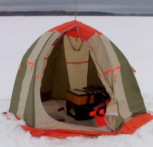 Установка зимней рыболовной палатки